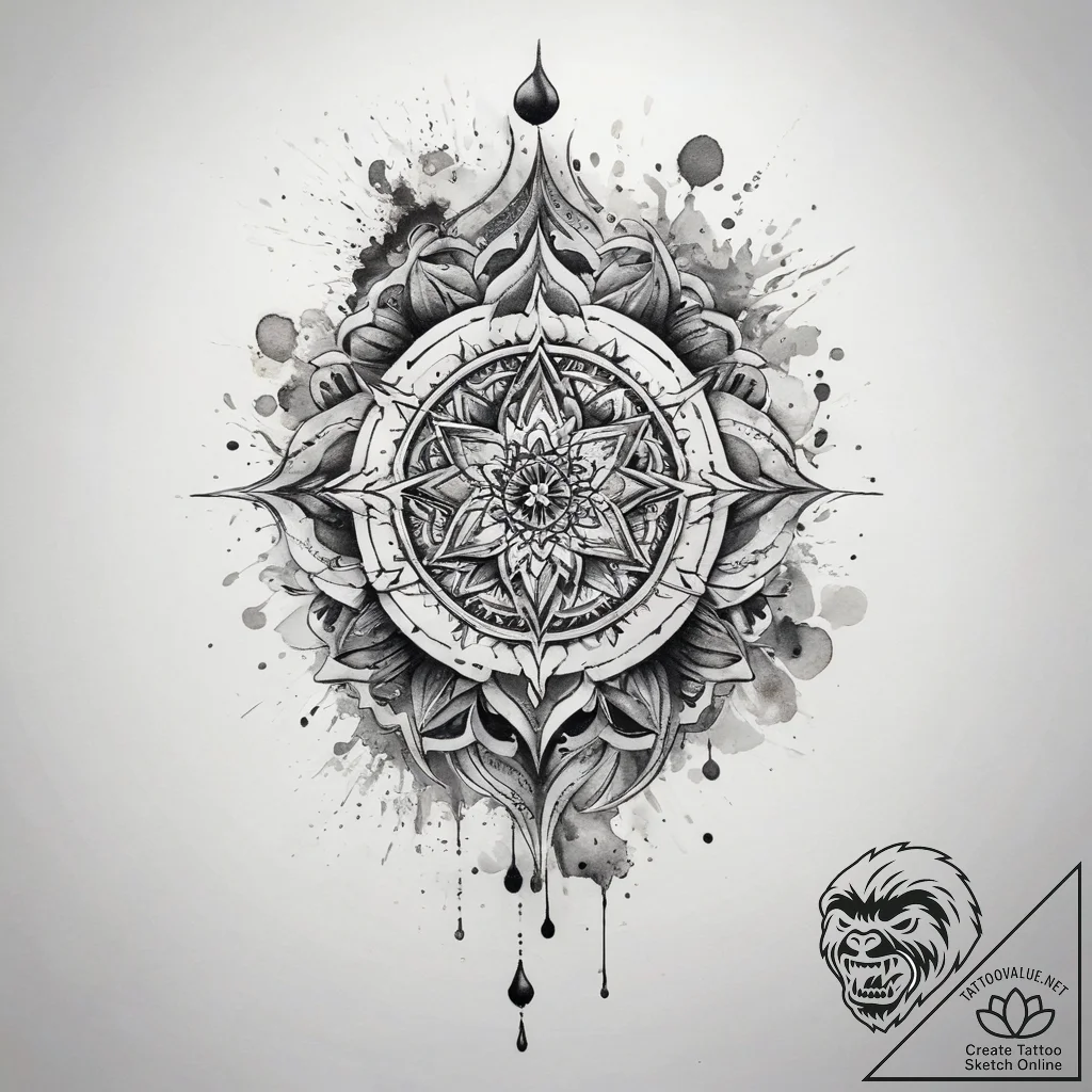 Tattoo sketch spiritual essence, tattoo sketc... - tattoo sketch (№1757982649_0, 16.09.2025 00:30) — tattoovalue.net