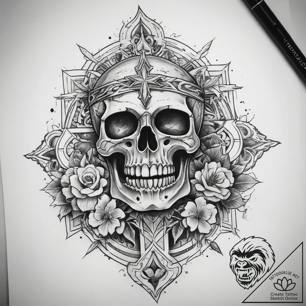 Tattoo sketch blessed narrative, tattoo flash... - tattoo sketch (№1757983041_0, 16.09.2025 00:37) — tattoovalue.net