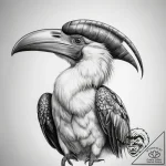 Tattoo sketch hornbill – tattoo sketch (№1757984218_0, 16.09.2025 00:56) — tattoovalue.net