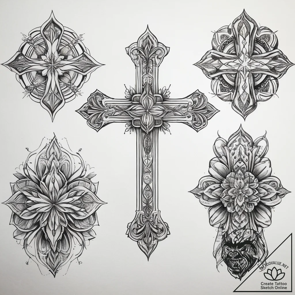 Tattoo sketch bronze, tattoo flash sheet desi... - tattoo sketch (№1757985013_0, 16.09.2025 01:10) — tattoovalue.net