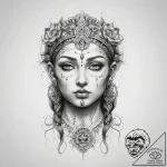 Tattoo sketch spiritual spirit – tattoo sketch (№1757985607_0, 16.09.2025 01:20) — tattoovalue.net
