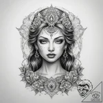 Tattoo sketch divine self – tattoo sketch (№1757986591_0, 16.09.2025 01:36) — tattoovalue.net
