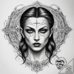 Tattoo sketch vampire with a cross, tattoo fl… – tattoo sketch (№1757988180_0, 16.09.2025 02:03) — tattoovalue.net