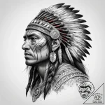 Tattoo sketch native american warrior, tattoo… – tattoo sketch (№1757988580_0, 16.09.2025 02:09) — tattoovalue.net