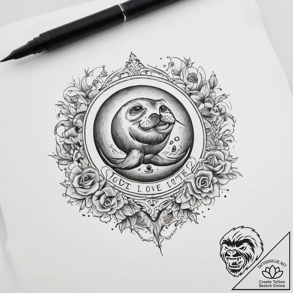 Tattoo sketch love letter with a seal - tattoo sketch (№1757988773_0, 16.09.2025 02:12) — tattoovalue.net