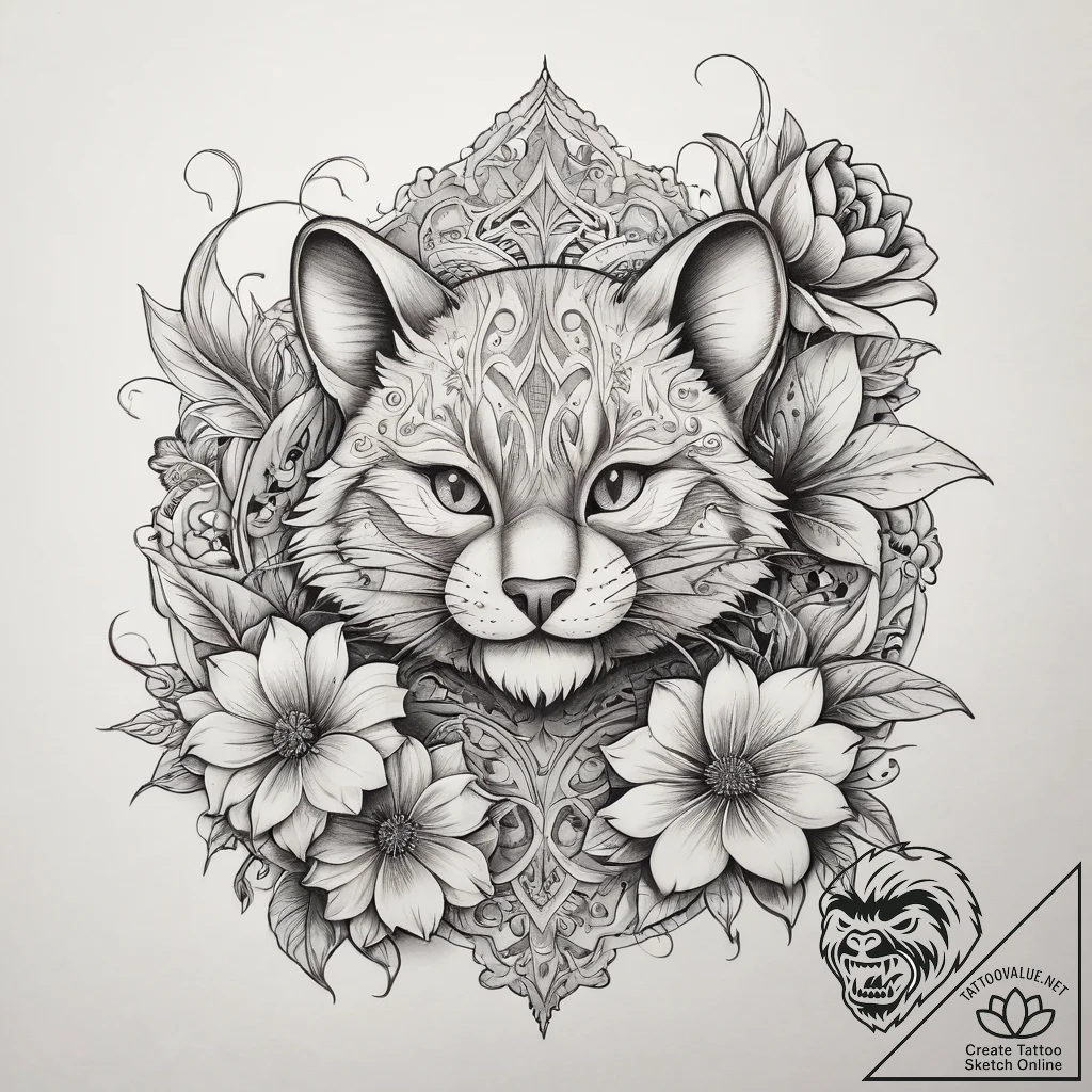 Tattoo sketch tom and jerry with a flower, in... - tattoo sketch (№1757989169_0, 16.09.2025 02:19) — tattoovalue.net