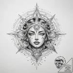 Tattoo sketch cosmic being – tattoo sketch (№1757989372_0, 16.09.2025 02:22) — tattoovalue.net