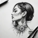 Tattoo sketch earrings with a moon – tattoo sketch (№1757989973_0, 16.09.2025 02:32) — tattoovalue.net