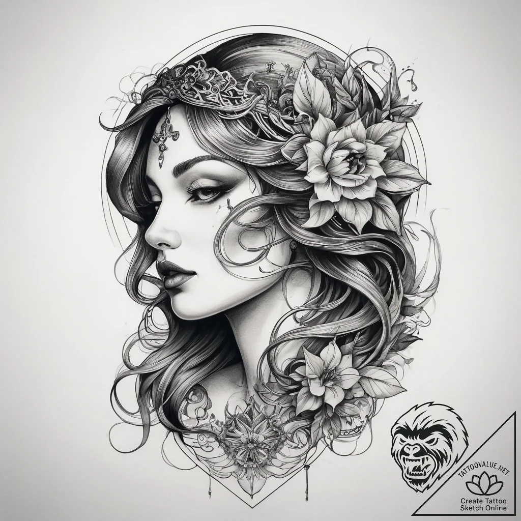 Tattoo sketch mystical past, tattoo drawing o... - tattoo sketch (№1757990177_0, 16.09.2025 02:36) — tattoovalue.net
