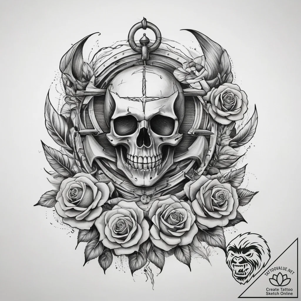 Tattoo sketch anchor, tattoo line art, rough... - tattoo sketch (№1757992737_0, 16.09.2025 03:18) — tattoovalue.net