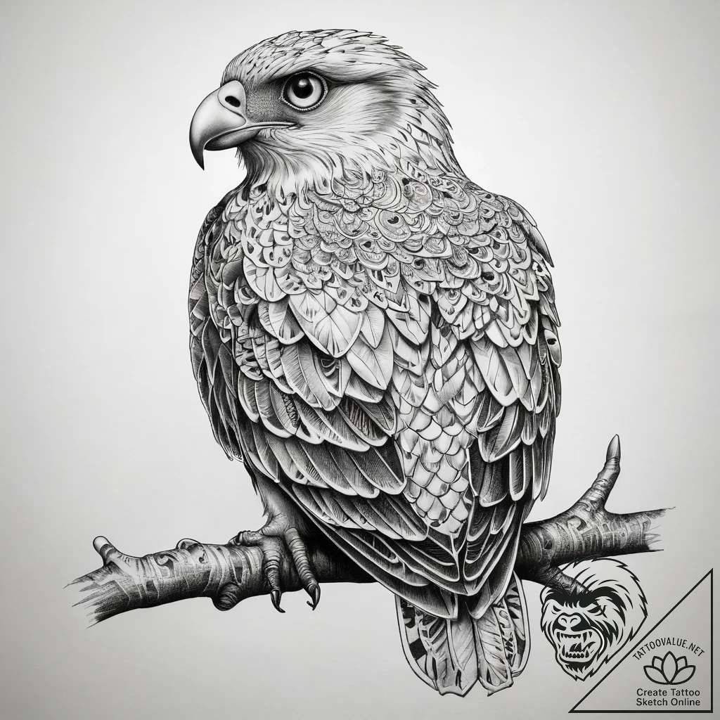 Tattoo sketch goshawk, tattoo drawing outline... - tattoo sketch (№1757994120_0, 16.09.2025 03:42) — tattoovalue.net