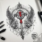 Tattoo sketch hands with a key, tattoo line a… – tattoo sketch (№1757995282_0, 16.09.2025 04:01) — tattoovalue.net