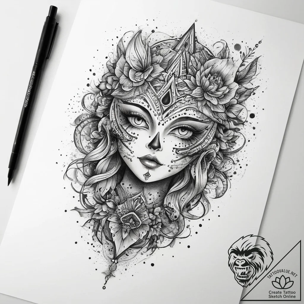 Tattoo sketch universe, ink illustration for... - tattoo sketch (№1757995669_0, 16.09.2025 04:07) — tattoovalue.net