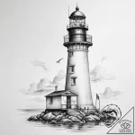 Tattoo sketch lighthouse – tattoo sketch (№1757995863_0, 16.09.2025 04:11) — tattoovalue.net