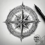 Tattoo sketch compass, ink illustration for t… – tattoo sketch (№1757997028_0, 16.09.2025 04:30) — tattoovalue.net