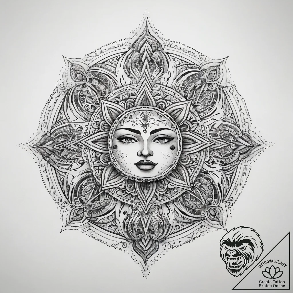 Tattoo sketch cosmic myth, tattoo drawing out... - tattoo sketch (№1757997415_0, 16.09.2025 04:36) — tattoovalue.net