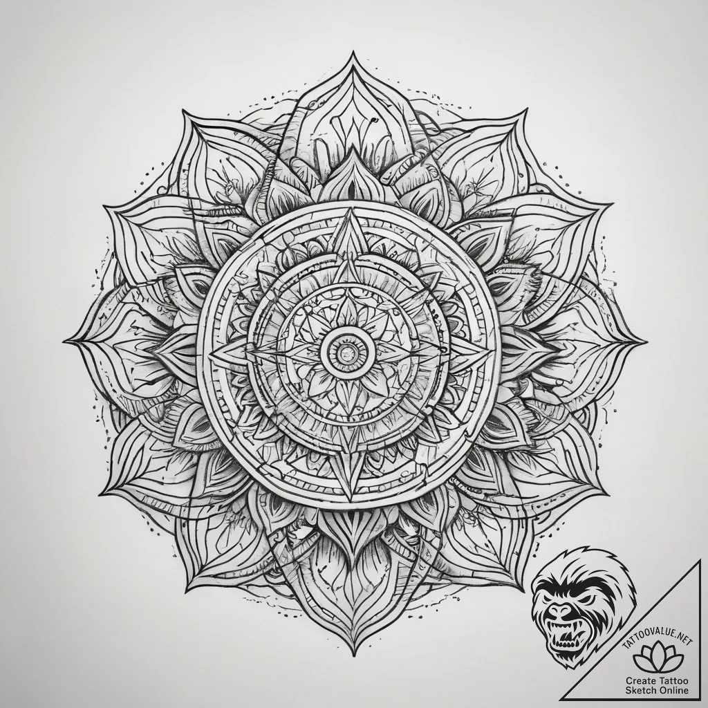 Tattoo sketch wave with a sun, concept art fo... - tattoo sketch (№1757997998_0, 16.09.2025 04:46) — tattoovalue.net