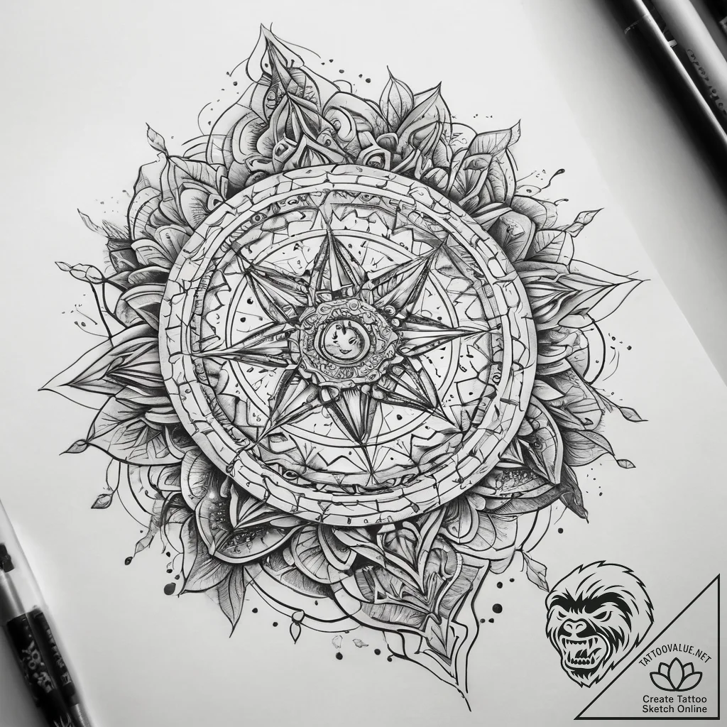 Tattoo sketch blessed universe, artistic tatt... - tattoo sketch (№1757998965_0, 16.09.2025 05:02) — tattoovalue.net