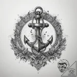 Tattoo sketch anchor with a rope, artistic ta… – tattoo sketch (№1757999746_0, 16.09.2025 05:15) — tattoovalue.net