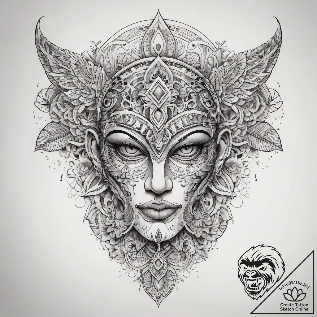 Tattoo sketch slavic embroidery pattern with... - tattoo sketch (№1758000344_0, 16.09.2025 05:25) — tattoovalue.net