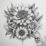 Tattoo sketch calendula, tattoo sketch design… – tattoo sketch (№1758001119_0, 16.09.2025 05:38) — tattoovalue.net
