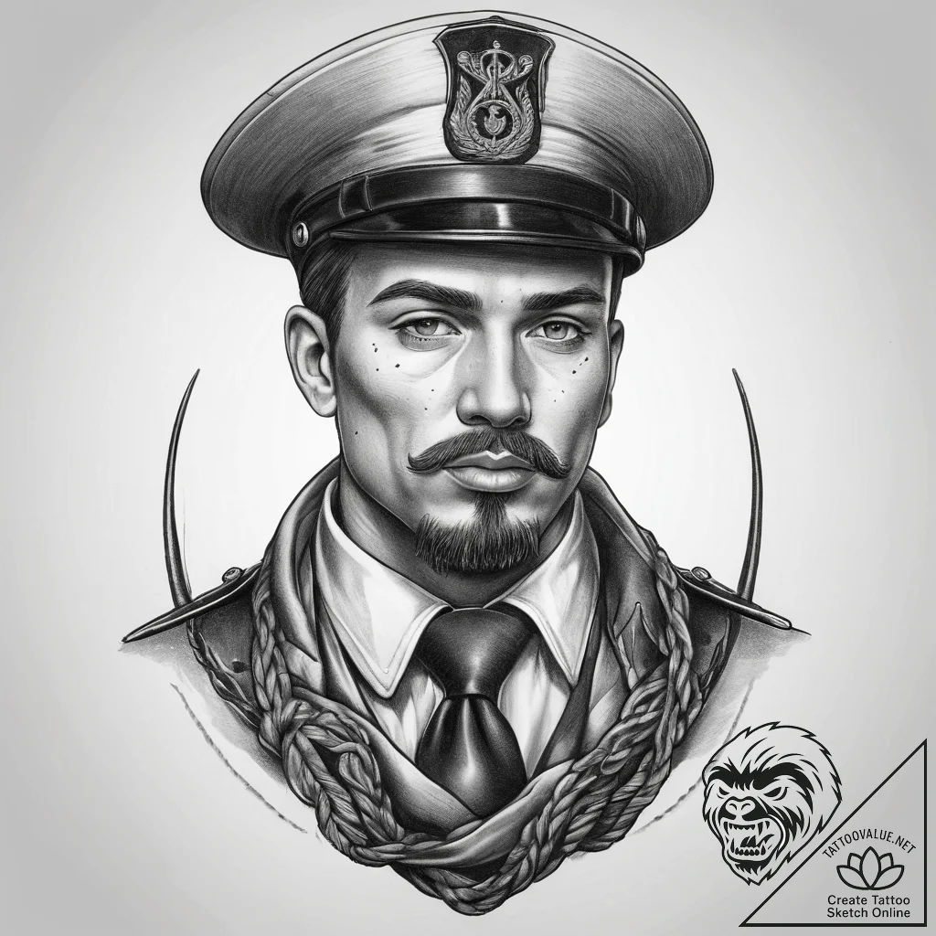 Tattoo sketch soldier with a knot, tattoo lin... - tattoo sketch (№1758001701_0, 16.09.2025 05:48) — tattoovalue.net