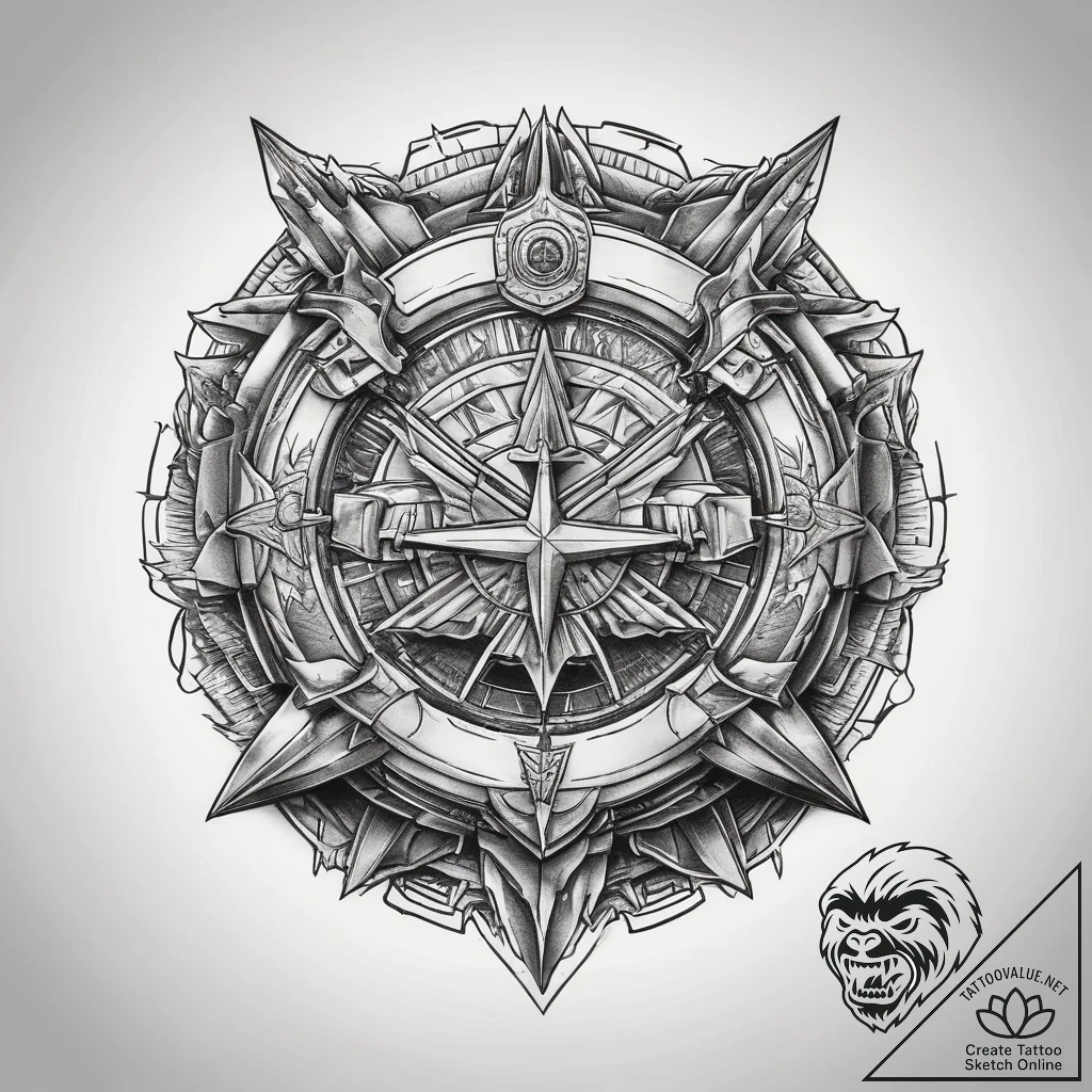 Tattoo sketch military medal, tattoo sketch d... - tattoo sketch (№1758002088_0, 16.09.2025 05:54) — tattoovalue.net