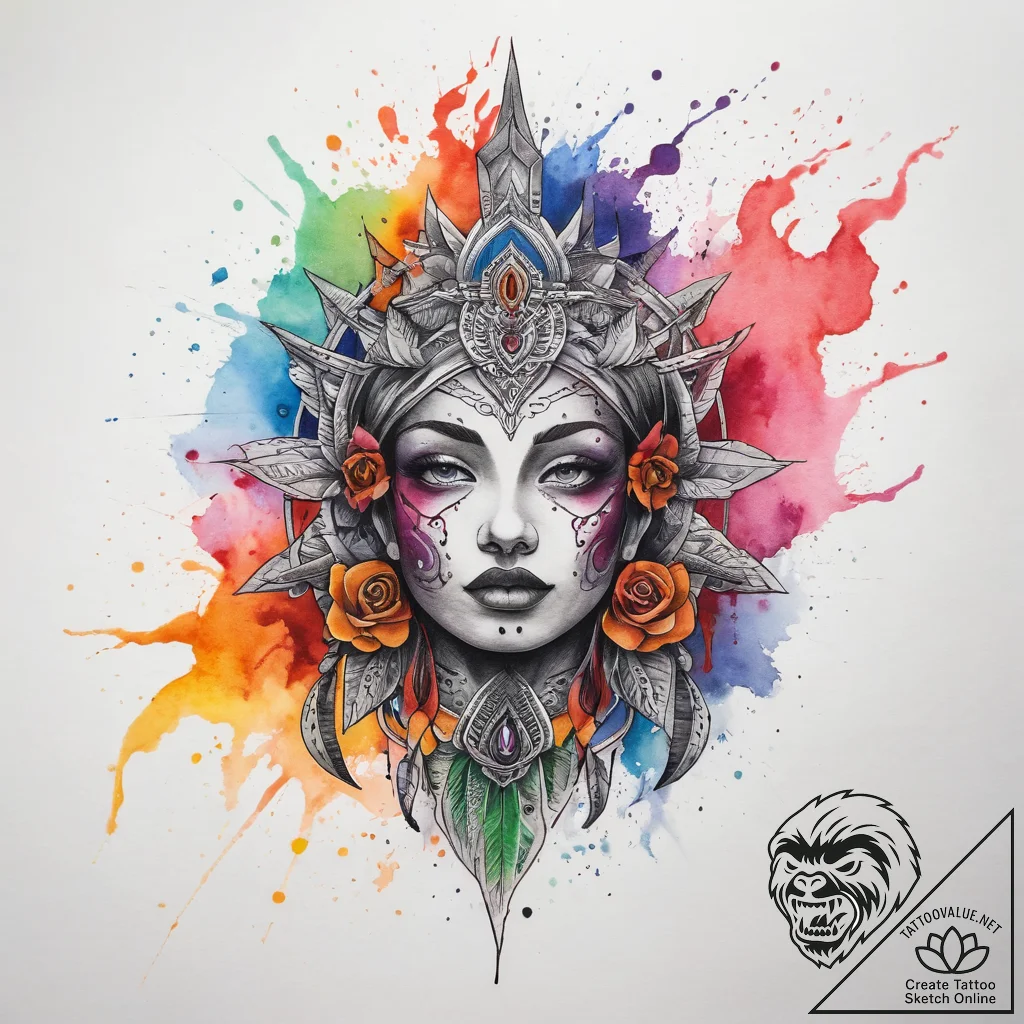 Tattoo sketch spiritual guide, tattoo sketch... - tattoo sketch (№1758004258_0, 16.09.2025 06:30) — tattoovalue.net
