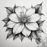 Tattoo sketch clematis, ink illustration for… – tattoo sketch (№1758004457_0, 16.09.2025 06:34) — tattoovalue.net