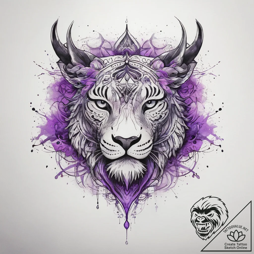 Tattoo sketch purple, concept art for tattoo,... - tattoo sketch (№1758004661_0, 16.09.2025 06:37) — tattoovalue.net