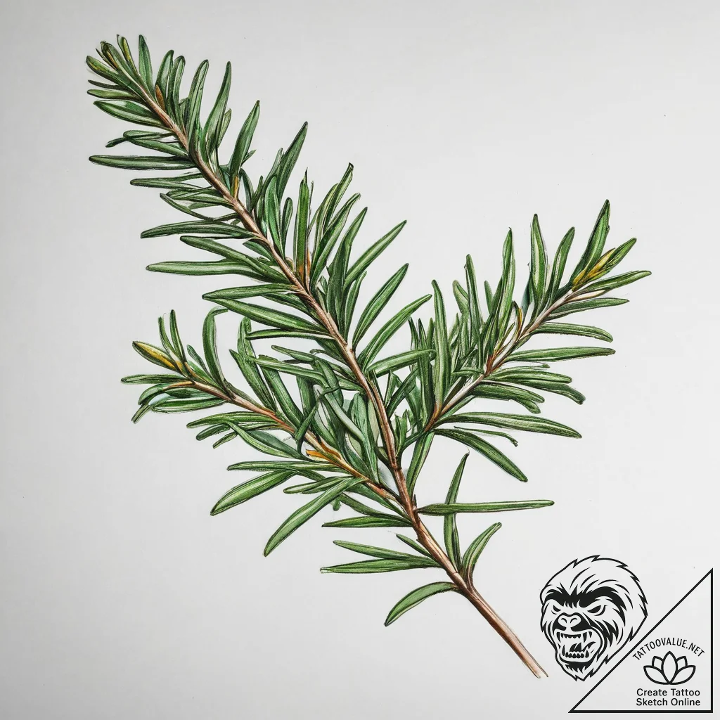 Tattoo sketch rosemary sprig - tattoo sketch (№1758005453_0, 16.09.2025 06:50) — tattoovalue.net