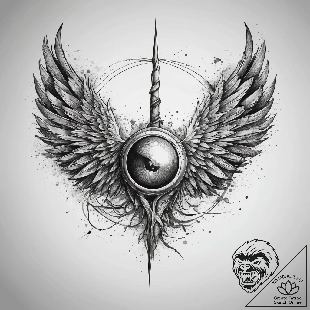 Tattoo sketch harry potter golden snitch, ink... - tattoo sketch (№1758005654_0, 16.09.2025 06:54) — tattoovalue.net