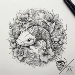 Tattoo sketch koi fish, ink illustration for… – tattoo sketch (№1758006433_0, 16.09.2025 07:07) — tattoovalue.net