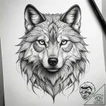 Tattoo sketch new school волк, tattoo line ar… – tattoo sketch (№1758007015_0, 16.09.2025 07:16) — tattoovalue.net