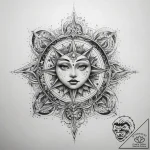 Tattoo sketch celestial tattoo – tattoo sketch (№1758008394_0, 16.09.2025 07:39) — tattoovalue.net