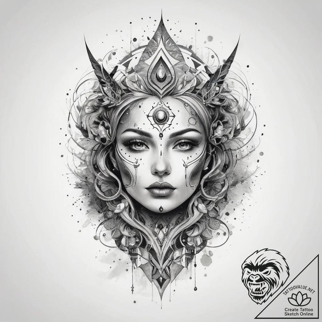 Tattoo sketch cosmic ground, tattoo drawing o... - tattoo sketch (№1758033365_0, 16.09.2025 14:36) — tattoovalue.net