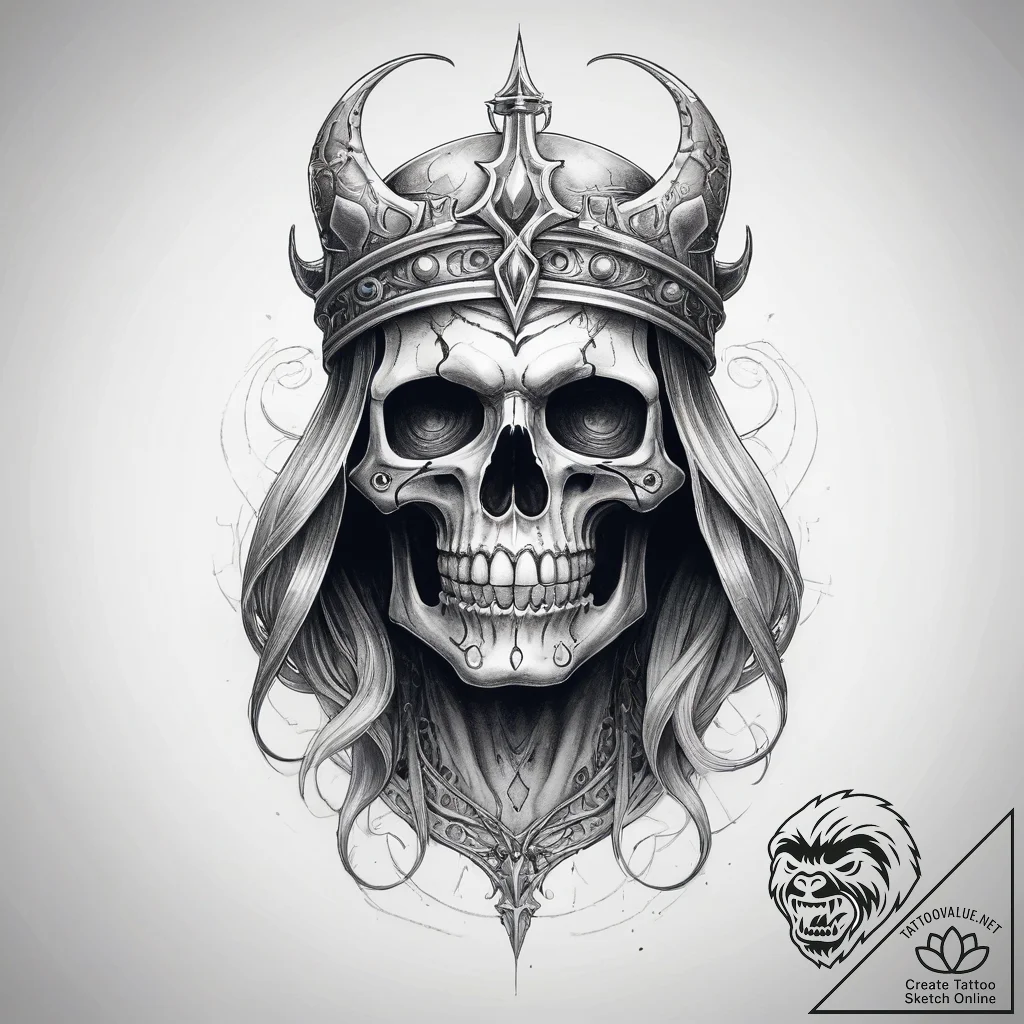 Tattoo sketch lich - tattoo sketch (№1758035941_0, 16.09.2025 15:19) — tattoovalue.net