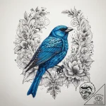 Tattoo sketch indigo bunting, tattoo flash sh… – tattoo sketch (№1758038678_0, 16.09.2025 16:04) — tattoovalue.net