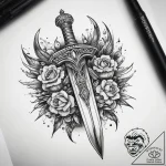 Tattoo sketch dagger, tattoo flash sheet desi… – tattoo sketch (№1758039465_0, 16.09.2025 16:17) — tattoovalue.net