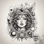 Tattoo sketch cosmic cosmos, tattoo flash she… – tattoo sketch (№1758039660_0, 16.09.2025 16:21) — tattoovalue.net