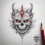 Tattoo sketch red, concept art for tattoo, bl… – tattoo sketch (№1758041224_0, 16.09.2025 16:47) — tattoovalue.net