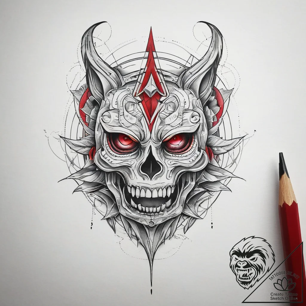Tattoo sketch red, concept art for tattoo, bl... - tattoo sketch (№1758041224_0, 16.09.2025 16:47) — tattoovalue.net