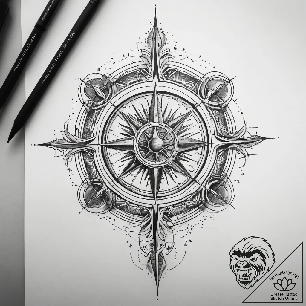 Tattoo sketch celestial alignment, artistic t... - tattoo sketch (№1758041805_0, 16.09.2025 16:56) — tattoovalue.net