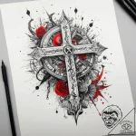Tattoo sketch celestial music, concept art fo… – tattoo sketch (№1758041998_0, 16.09.2025 16:59) — tattoovalue.net