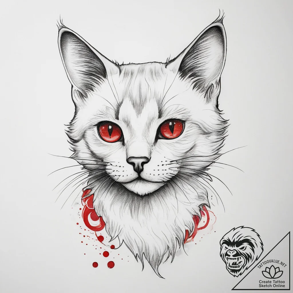 Tattoo sketch playful kitten tattoo, ink illu... - tattoo sketch (№1758042586_0, 16.09.2025 17:09) — tattoovalue.net