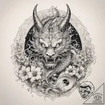 Tattoo sketch cosmic entity, ink illustration… – tattoo sketch (№1758043166_0, 16.09.2025 17:19) — tattoovalue.net