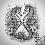 Tattoo sketch seahorse, tattoo line art, on a… – tattoo sketch (№1758043948_0, 16.09.2025 17:32) — tattoovalue.net