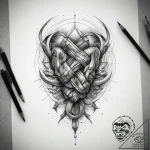 Tattoo sketch hands with a knot, tattoo flash… – tattoo sketch (№1758044336_0, 16.09.2025 17:38) — tattoovalue.net