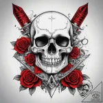 Tattoo sketch узор в виде черепа с кинжалом,… – tattoo sketch (№1758045303_0, 16.09.2025 17:55) — tattoovalue.net