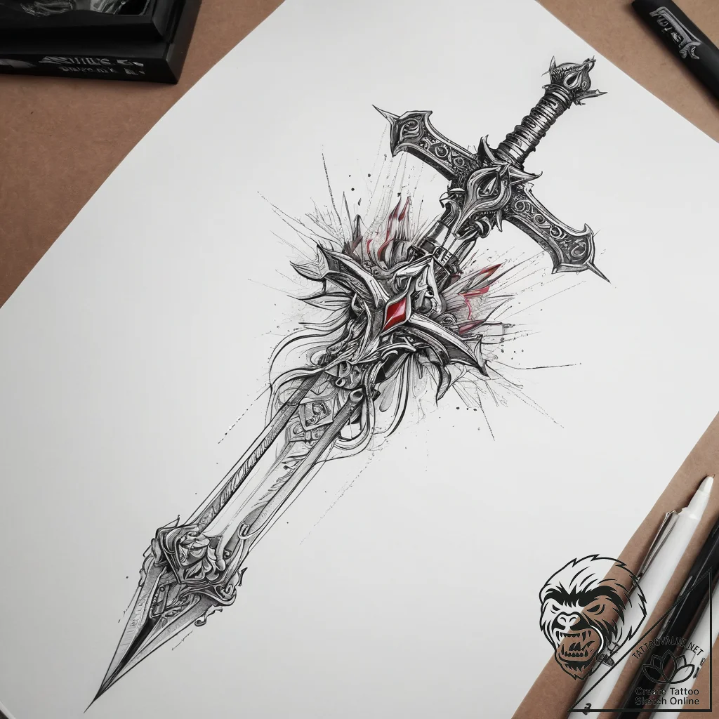 Tattoo sketch sword, tattoo sketch design, fi... - tattoo sketch (№1758046274_0, 16.09.2025 18:11) — tattoovalue.net